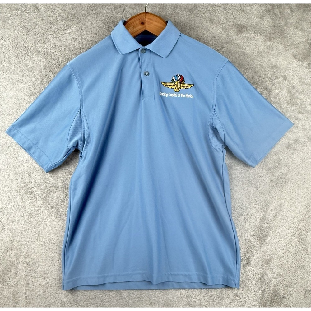 Izod Indianapolis Motor Speedway Polo Shirt Mens S Blue Racing‎ Indycar Preppy